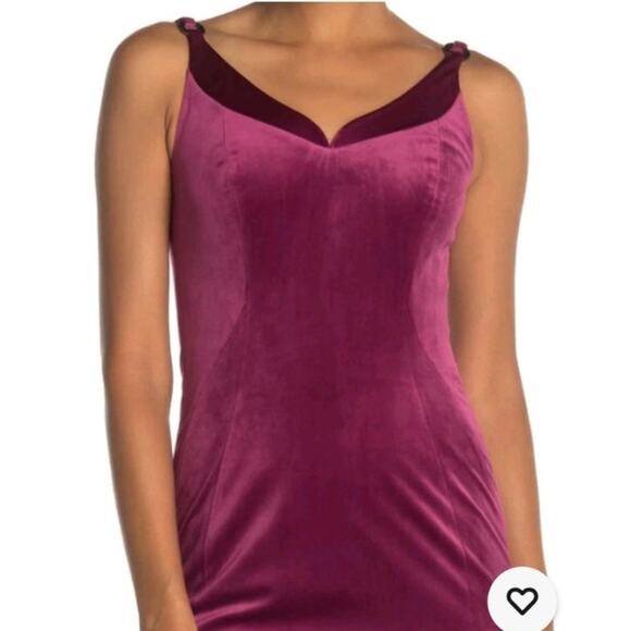 Elie Tahari Magenta Rena Velvet Sheath Dress - Picture 2 of 8